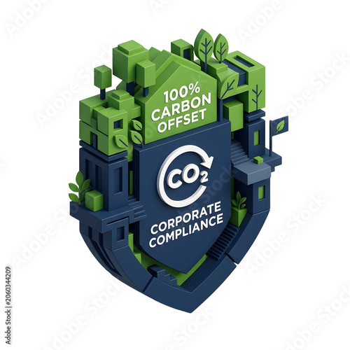 Sleek Isometric Corporate Compliance Shield 100 Carbon