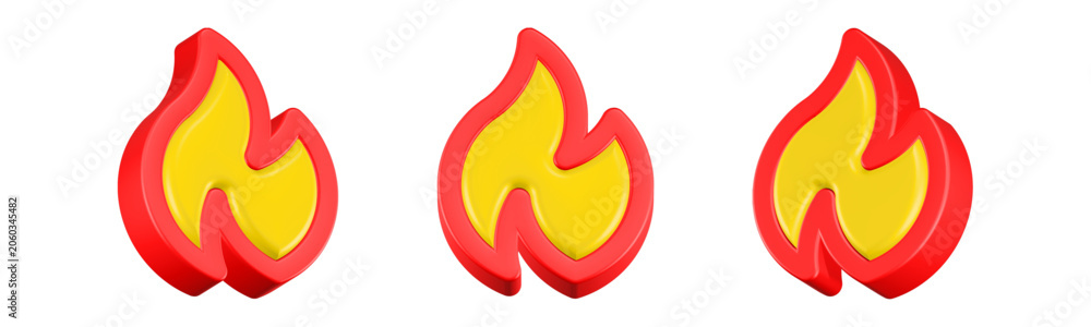 Fototapeta premium fire icon 3d rendering