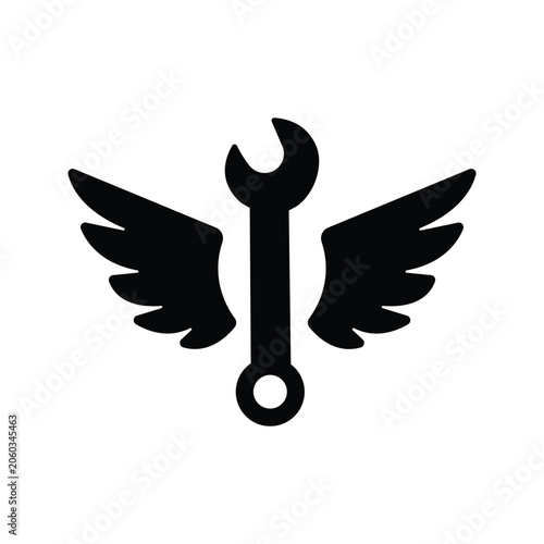Wrench With Wings Icon, Wrench With Wings Icon