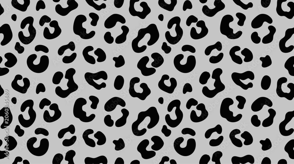 Fototapeta premium Leopard print pattern black and gray coloration seamless repeating design