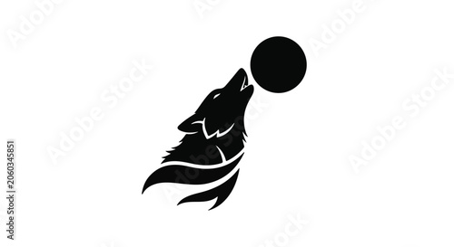 Wolf howling at the moon creates a powerful visual representation of wild animal spirit.