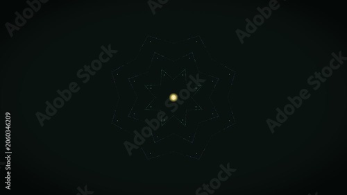 Abstract geometric pattern with glowing center on dark background
