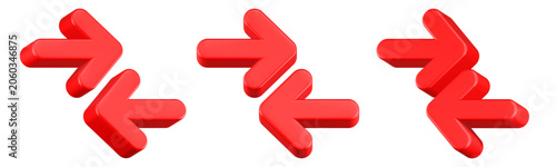 Canvas Print bidirectional arrow icon 3d render