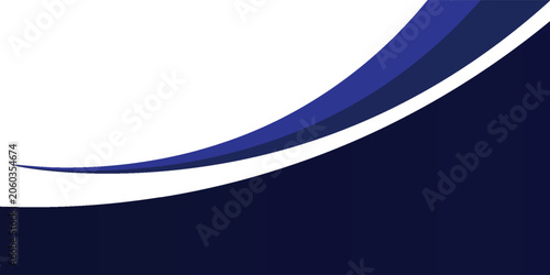 Modern minimalist blue swoosh background featuring elegant curved shapes and ample text space