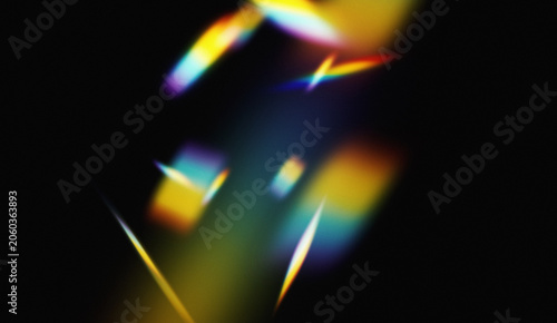 Картината върху платно Prism rainbow light leak texture, colorful crystal refraction background