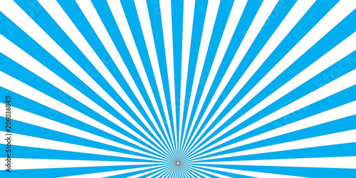 Slika na platnu Blue and White Sunburst Radial Background With Retro Burst Rays and Central Foca