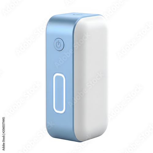 Modern blue and white portable air purifier device