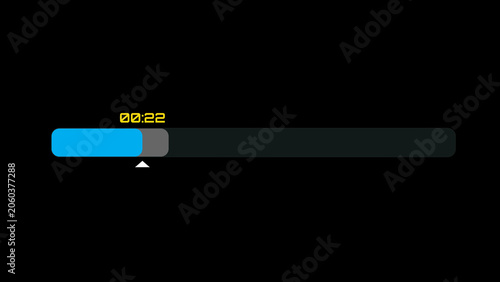 Progress bar showing loading status with time displayed