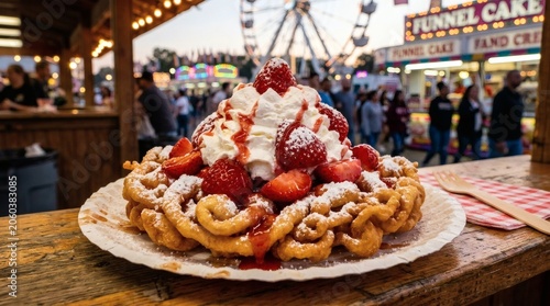 Delicious Funnel Cake at State Fair perfect for National State Fair Food Day ()