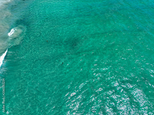 A View of ocean water on the Pacific in the daytime from a drone to be use as a background