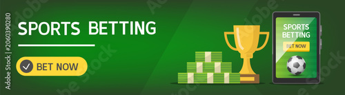 Sports betting banner. Vector color hand drawn illustration.