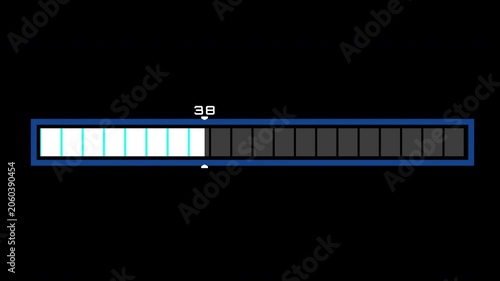 Digital loading bar displaying percent progress