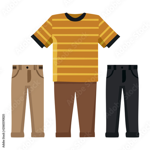 Flat design clothing set with t-shirt and pants