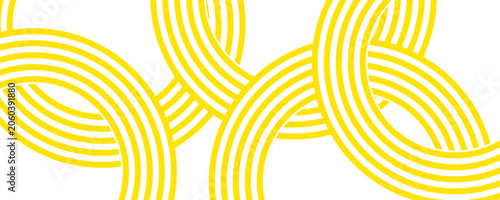 Photos Doodle banner with yellow ramen pattern on white background
