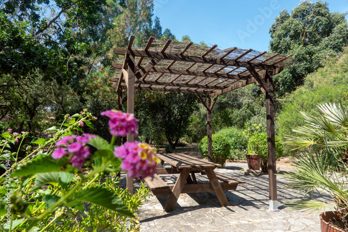 Pergola in the Celestino Mutis Botanical Garden, in Rota, a town in the province of Cadiz, in Andalusia, Spain.