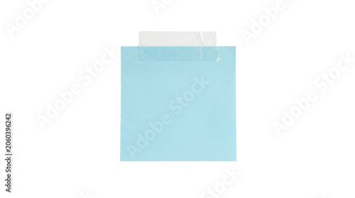 Blue sticky note with tape isolated on transparent background png