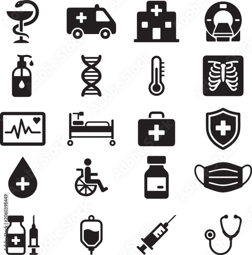 Medical and Healthcare Vector Icon Set