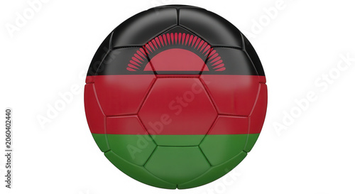 Soccer ball with the national flag of malawi design isolated on transparent background