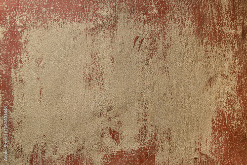 Grunge brown wall texture. Grunge wall background. Distressed paint on the floor in a vignette pattern