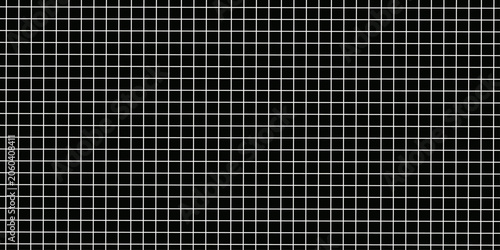 Black grid paper texture seamless pattern. Modern geometric graph paper background vector
