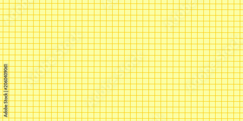 Pastel yellow grid paper texture seamless pattern. Minimal retro geometric background vector