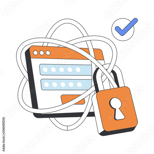 Modern design illustration of locked website 