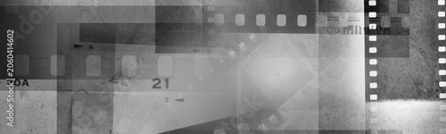 Film negatives grey background