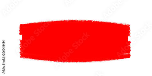 Red paint brush stroke isolated on transparent background