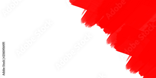 Red paint brush stroke diagonal background isolated on transparent background