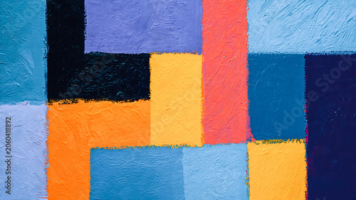 Peinture géométrique avec rectangles colorés
