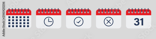 Schedule Calendar Flat Style Planning and Time Management Organizer Illustration