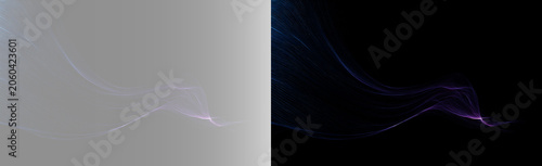 Fotografija Purple blue wavy lines backdrop, elegant smooth light smoke effect, minimalist t