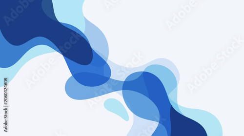 Abstract wave fluid layers organic blue background graphic design with abstract