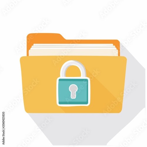 Locked Folder Icon with Documents