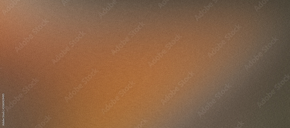 Fototapeta premium Warm brown gradient background with subtle film grain texture, soft amber light leak on dark earthy backdrop, atmospheric copper blur for professional graphic design and cinematic overlays.