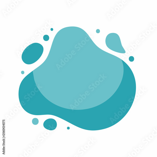 Abstract Blue Blob Shape with Small Dots