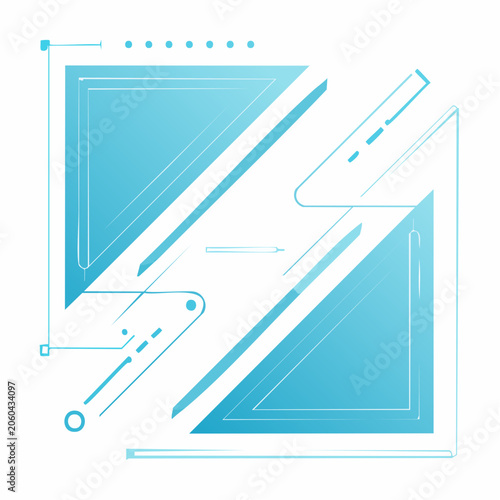 Abstract Geometric Blue Gradient Shapes