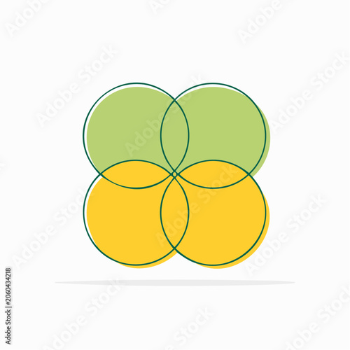 Four Intersecting Circles Diagram