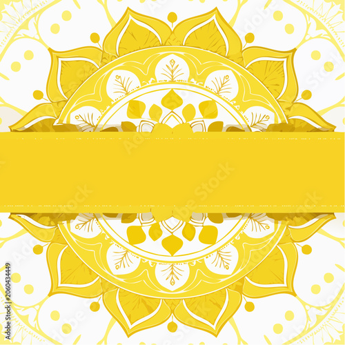Yellow Mandala with Copy Space