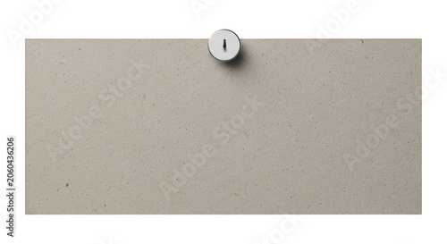 A gray bulletin board with a small silver thumbtack on top isolated on transparent background