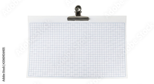 Graph paper on a clipboard isolated on transparent background