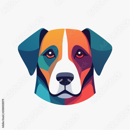 Colorful Dog Portrait Illustration