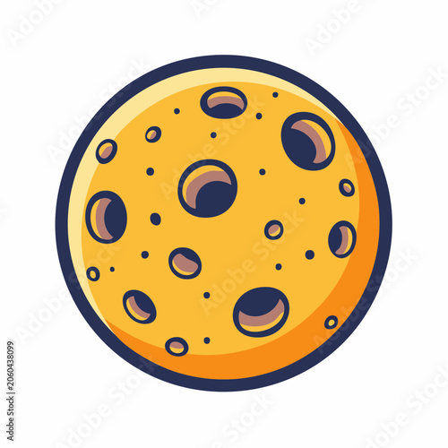 Cartoon Moon with Craters