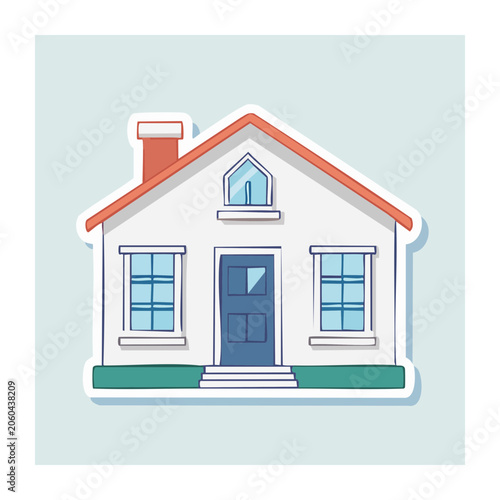 Flat design illustration of a small house