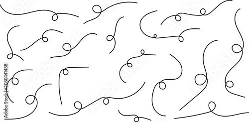 Foto Hand drawn swirling lines and curls on white background