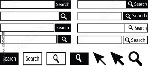 Collection of Search Bar Icons and Cursor Pointers search icon search button Grainy