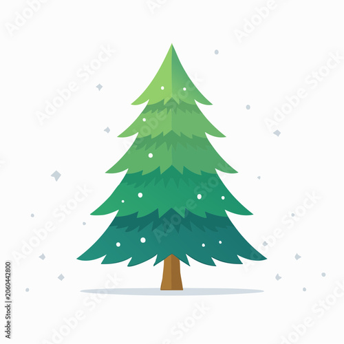 Stylized Christmas Tree with Snowflakes
