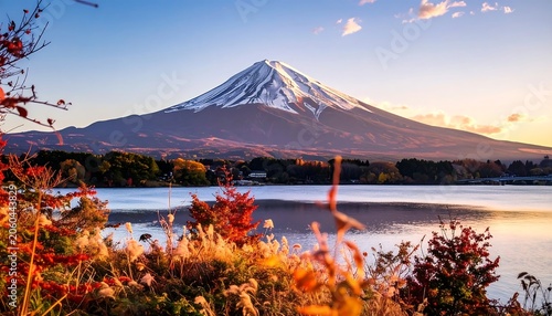 Mountain lake autumn view