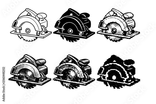 Circular saw with rotating blade for cutting wood, metal, or other materials quickly and precisely