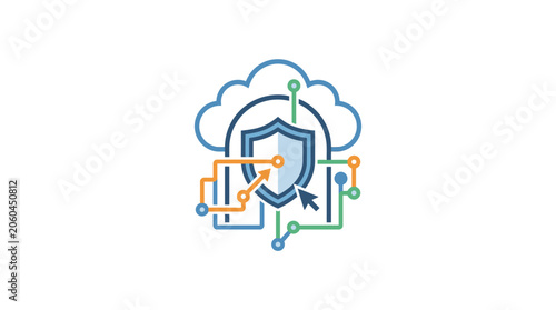 Minimalist Flat 2D Logo Icon for Cyber Monday E Commerce Digital Marketplace Shopping Sale Emblem Design